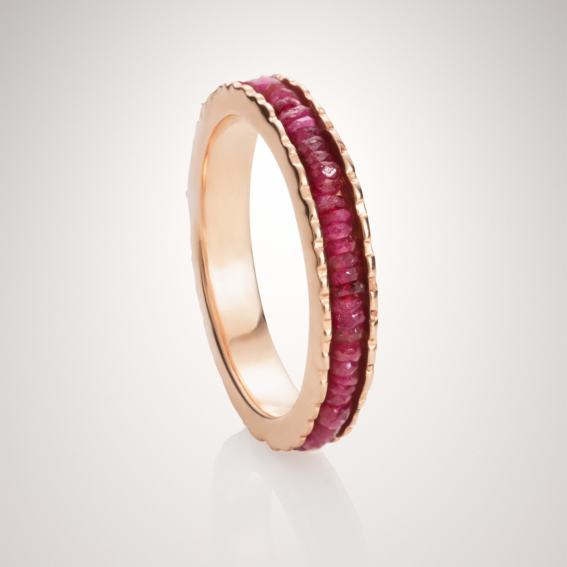 14KR Coin Ring with Rubies